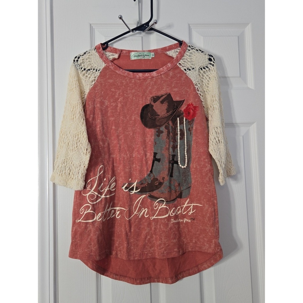 Southern Grace Womans 3/4 Sleeve Top Size Small